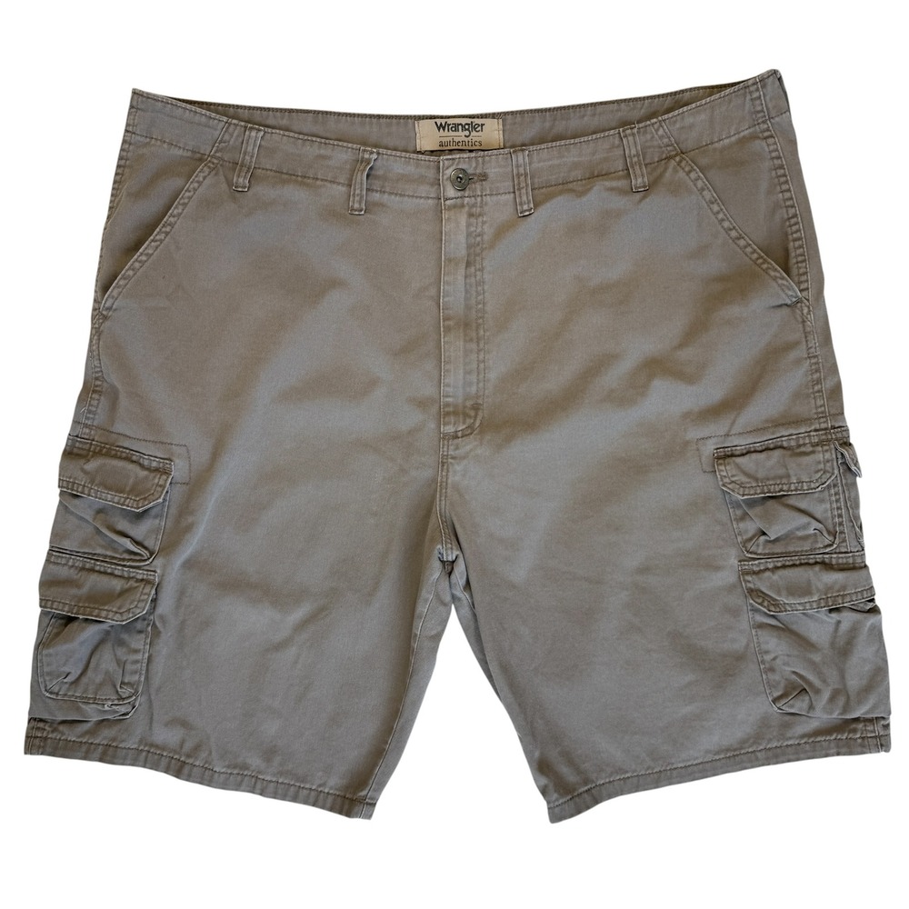Wrangler Authentics Mens Cargo Shorts 44 Khaki Gorpcore Rugged Hiking Casual